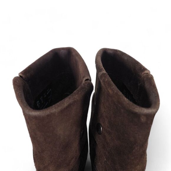 Clarks Volara Sky Fold Over Leather Suede Ankle Boots Brown Women's 8 - Picture 11 of 11